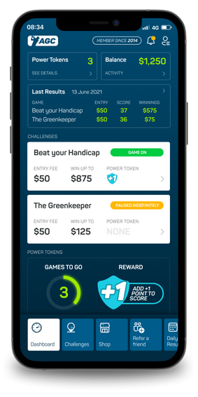 AGC App Dashboard Screen